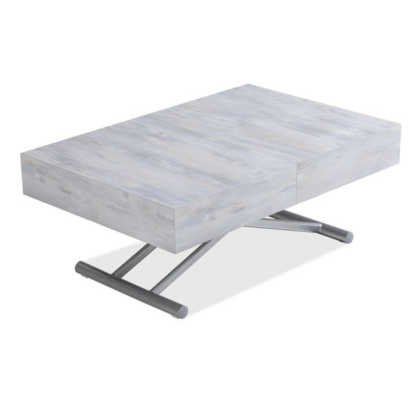 Ivy Bronx HARIE Cube Liftable Table Vintage Finish Extendable 10 Place